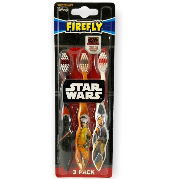 Firefly Star Wars Kids Toothbrushes Pack of 3 - Picture 1 of 10